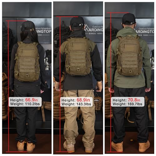 Mardingtop Military Tactical Backpack 25L Molle Hiking Backpack for Backpacking,Cycling and Biking - color: Black