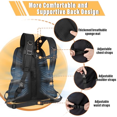 YUDODO 4-8lbs Dog Front Carrier Backpack, Adjustable Breathable Pet Carrier for Small Dogs, Ventilated Puppy Back Pack with Safety Belt, Lightweight Doggy Backpack for Hiking Outdoor (Jet Black, M) - color: Jet Black