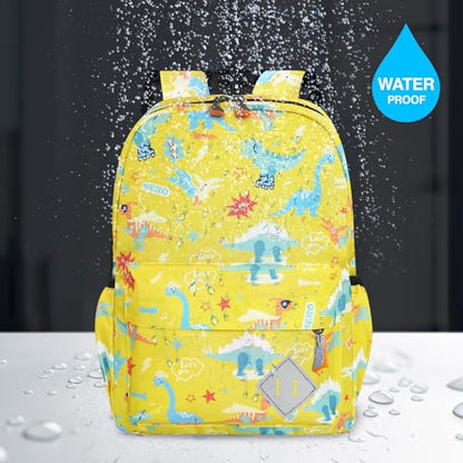 Kids Backpack for Girls Boys - 15 Inch Dinosaur Childrens Backpack Cute School Bag Kindergarten Backpack for Ages 3-8, Yellow - color: Yellow