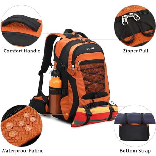 BOVIP 40L Hiking Backpack Waterproof Lightweight Daypack Travel Sports Camping Backpack for Men Women
