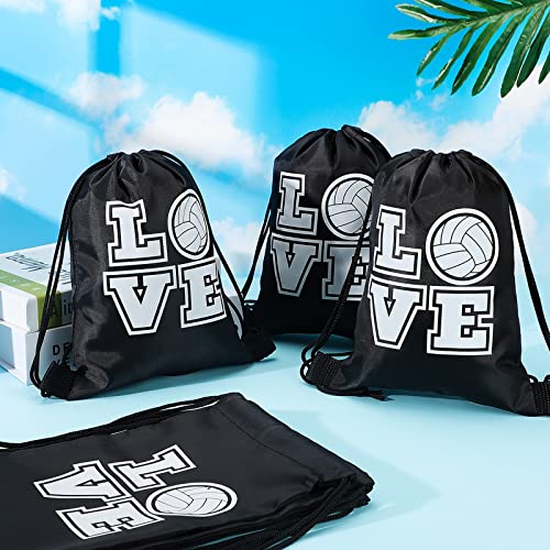 Tanlade 24 Pcs Drawstring Bags Cinch Sack Candy Drawstring Bag Goodie Favor Bags Supplies Gifts for Sports Party Men Women(Volleyball,7 x 10 Inch) - size: 7 x 10 Inch, style: Volleyball