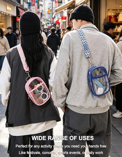 Clear Bag for Stadium Events Clear Purses for Women Stadium, Clear Sling Bag Clear Bag Stadium Approved, Back Pack Crossbody Bags for Women Men (Blue) - color: Blue