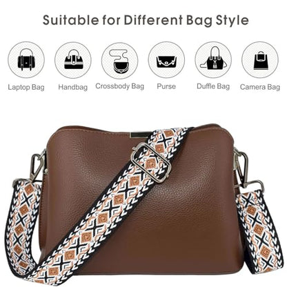 Replacement Purse Strap Shoulder Strap Adjustable Crossbody Strap for Women Crossbody Wide Shoulder Bag - color: Blackf-gun Metal Buckle