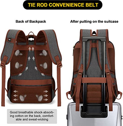 Tzowla Canvas Laptop Backpack, Bag for Men Women - color: Dark Grey, size: 15.6inch