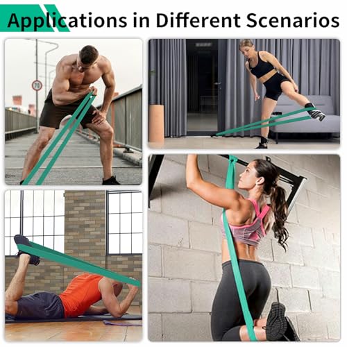 12-Pack Resistance Bands Set - Pull Up Assist, Strength Training & Physical Therapy for Home Gym | Exercise Loop Bands for Men & Women - color: Green 50-125lbs