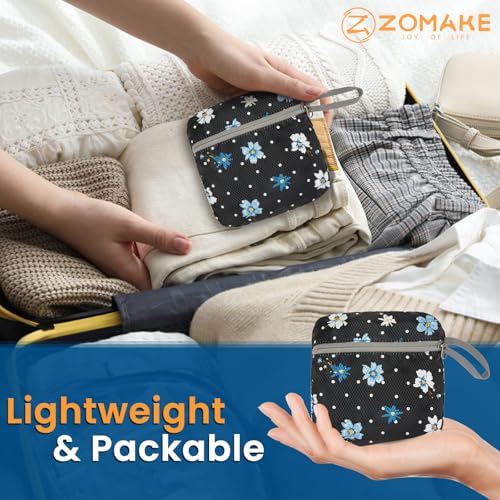 ZOMAKE Ultra Lightweight Packable Backpack 25L, Foldable Hiking Backpacks Water Resistant Small Folding Daypack for Travel(Black, White Polka Dot Floral) - color: Black, White Polka Dot Floral