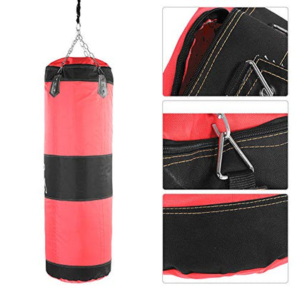 Bnineteenteam Heavy Punching Bag,Training Boxing Bag with Chain for Adults Men Women(Empty) - color: Red, size: 100cm