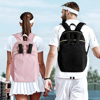 Pickleball Bag Backpack for Women Holds 4 Paddles, Large Pickle Ball Bag Pickleball Paddle Backpack for Men - color: Pink