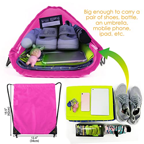 BeeGreen Drawstring Backpack Bags 20,30,50 Packs Reflective String Bags for Gym Sport Trip Cinch Sack DIY for Women Men - color: Purple Pink Cerise