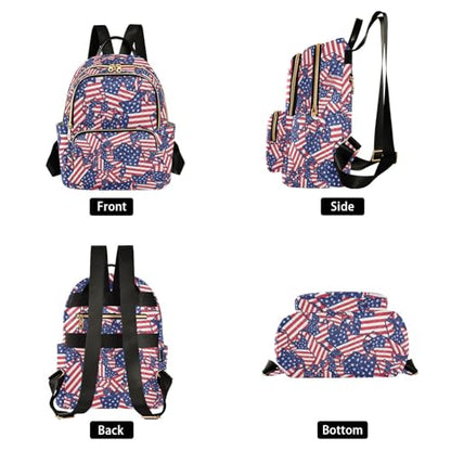 susiyo Usa Flag America Stars 4th Of July Backpack for Women 2026 Independence Liberty 14L Bag Vibrant Freedom Ladies Backpacks Travel Casual Daypack - color: Navy, size: Medium