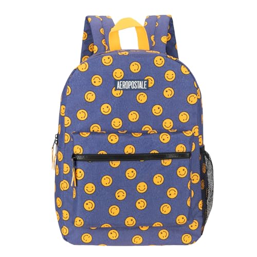 AEROPOSTALE Fieldtrip Unisex Backpack - AE Mens and Womens Bag for Everyday Use - Happy Days - color: Blue Smile