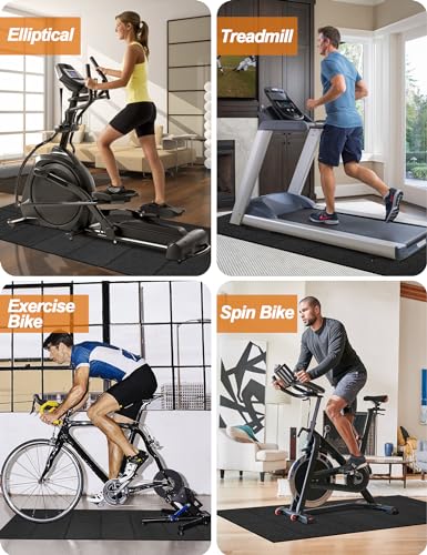 Treadmill Mat 68"x24", WERCHO Foldable Walking Pad Mat for Carpet Hardwood Floors 4mm Heavy-Duty Exercise Equipment Mat for Treadmil Pad,Spin Bike, Elliptical Trainer, Home, Gym - size: 68"L x 24"W x 0.16"Th