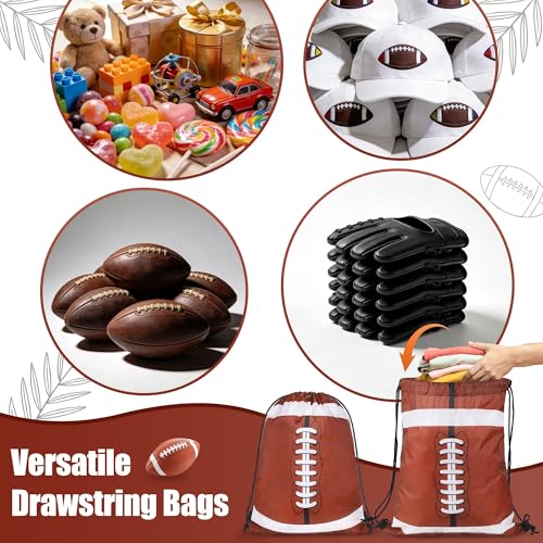 15 Pcs Football Drawstring Bags Backpack Birthday Party Goodie Favor Bags Gift Bag for Gym Sports Storage Travel - style: Football