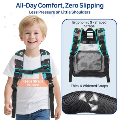 Bagseri Clear Backpack for Boys, 15 Inch Heavy Duty Kids Transparent Bookbag for School Kindergarten to 2nd Grade, Fits 12.5 Inch Folders, High Visibility Reflective Strips, Black Dinosaur - color: 1pcs, B-black Dinosaur, style: Backpack