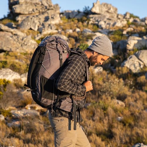 Naturehike 45L Rock Internal Frame Hiking Backpack for Outdoor Camping Travel Backpacking with Rain Cover Ultralight Backpack for Adults - color: 45l/Black