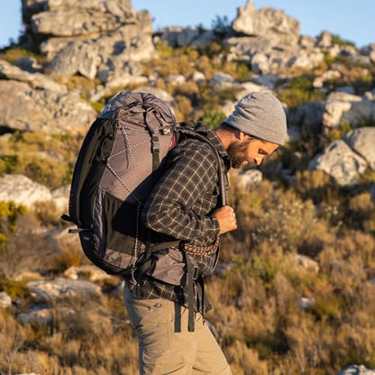 Naturehike 45L Rock Internal Frame Hiking Backpack for Outdoor Camping Travel Backpacking with Rain Cover Ultralight Backpack for Adults - color: 45l/Black