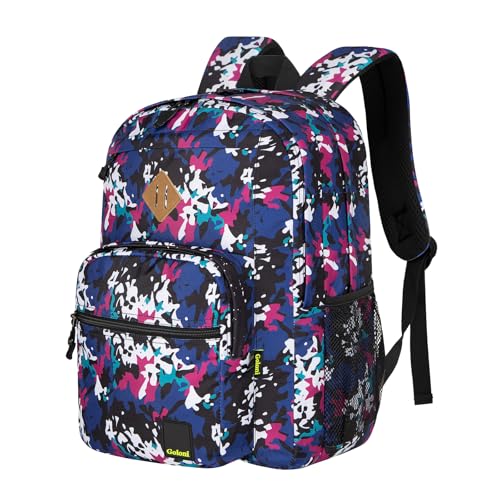 Goloni Lightweight Laptop Backpack 1.1Lbs, 26L Wear-Resistant Water Resistant Backpack with Laptop Compartment for Men Women - color: Camo Blue
