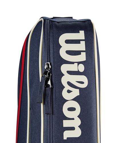 WILSON 2025 Team Tennis Racket Bags - color: Navy/Red, size: Holds up to 3 Rackets