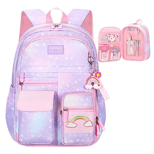 Kawaii Backpack - Pink & Purple Starry Rainbow Bookbag for Girls & Kids - color: 1 Pc Purple Kawaii Backpack