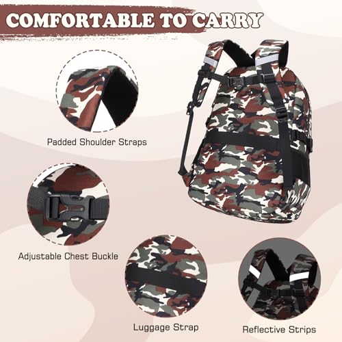 Camo Backpack for Boys, Tactical Boys Backpack with Lunch Box Pencil Case, Kids Backpacks with USB Charging Port, Military Army School Bookbag for Teen Boy Elementary Middle High School Camp - color: Brown-green