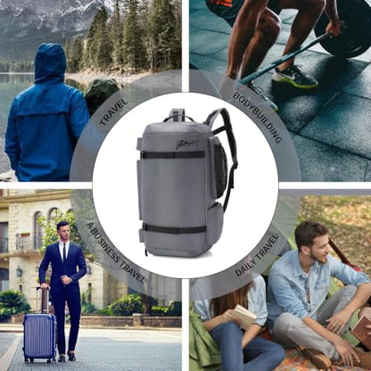 BE SMART 50L Extra Large Gym Backpack for Men, Big Gym Bag with Shoes Compartment, Waterproof Heavy Duty Duffel Bags (Dark Grey, Large-40L) - color: Dark Grey, size: Large-40L