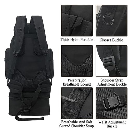 100L Camping Hiking Backpack, Military Tactical Backpack Molle Rucksack, Extra Large Hiking Daypack, Water Resistant Hiking Bag, Outdoor Sports Backpack, Adjustable Sport Bag (Black)