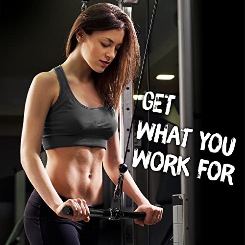Yes4All Cable Machine Attachment, Row Handles, Tricep Rope, Straight Bar, V Bar, LAT Pulldown Accessories Load 880 LB for Home Gym - color: B. Straight Bar - Black