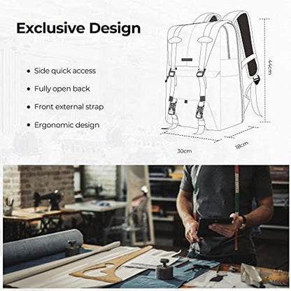 K&F CONCEPT Camera Backpack, Camera Bags for Photographers Large Capacity Camera Case with Raincover,15-15.6 Inch Laptop Compartment Compatible for Canon/Nikon/Sony/DJI Mavic Drone(Backpack 20L) - color: 03-green