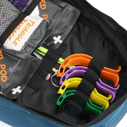 Lightning X First Responder EMT/EMS Backpack Stocked First Aid Supplies Kit B (Navy Blue) - color: Navy Blue Bag W/ Supplies