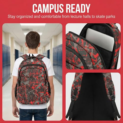 rickyh style School Backpack Travel Bag for Men & Women Lightweight College Back Pack with Laptop Compartmen - color: 07zhua