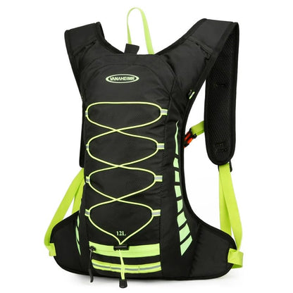 1PC Hydration Backpack Lightweight Hiking Cycling Daypack - color: Black and Green