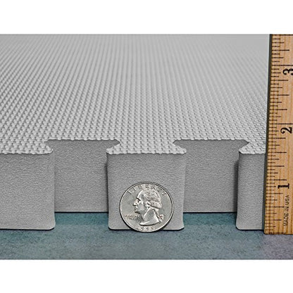 Meister X-Thick 1.5" Interlocking EVA Foam Mats - 2X Cushion for Wrestling, MMA Takedowns & Gymnastics - 2'x2' Tiles - color: Grey, size: 10 Tiles (40 Sqft)