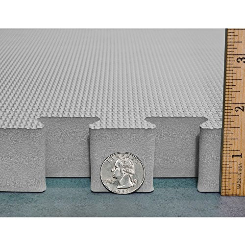 Meister X-Thick 1.5" Interlocking EVA Foam Mats - 2X Cushion for Wrestling, MMA Takedowns & Gymnastics - 2'x2' Tiles - color: Grey, size: 36 Tiles (144 Sqft)