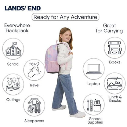 Lands' End Unisex Kids Medium ClassMate Lightweight Durable Elementary School Backpack, Desert Rose - color: Desert Rose