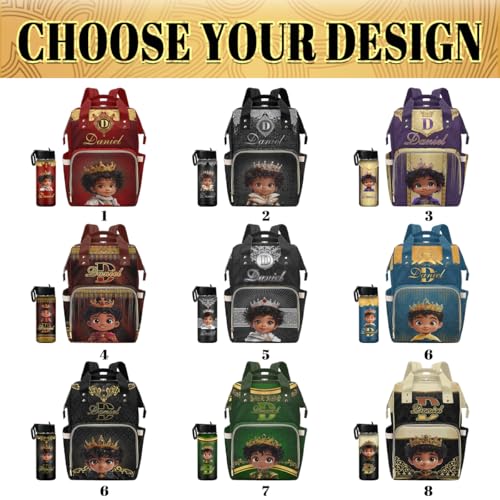 Newcos Custom Name Boy Baby Bags, Personalized Diaper Bag Backpack for Baby Mom, Customized Mommy Bag with Name Water Bottle for Newborn Women Baby Birthday Christmas Travel Tote Bag Birthday Brown - color: Patten 12