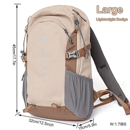 AUGUR hiking backpack small outdoor backpack women men lightweight back pack for hiking camping rucking daypack(Khaki)