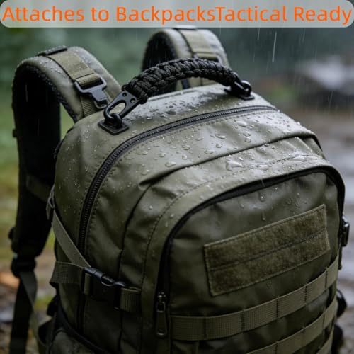 Heavy Duty Paracord Handle for Outdoor Camping, Tactical Water Bottle Strap, Handheld Carry Handle for Backpack, Molle Gear & Bags - Universal Fit for Stanley Cup,Thermos