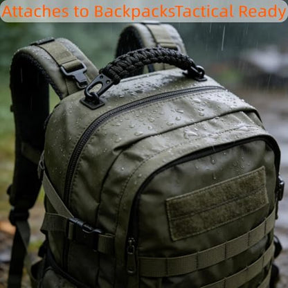Heavy Duty Paracord Handle for Outdoor Camping, Tactical Water Bottle Strap, Handheld Carry Handle for Backpack, Molle Gear & Bags - Universal Fit for Stanley Cup,Thermos