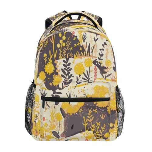 Sport Backpack for Teacher Nurse Fashion Outdoor Backpack with Chest Strap for Business Work College Travel Trip Tapir Yarrow - color: Multicolor05