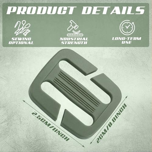 4 Pcs Backpack Strap Clips 1 Inch Detachable Webbing Buckle Nylon Shoulder Strap Holder Backpack Bag - color: Military Green