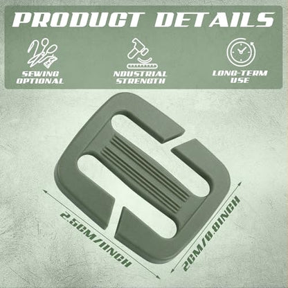 4 Pcs Backpack Strap Clips 1 Inch Detachable Webbing Buckle Nylon Shoulder Strap Holder Backpack Bag - color: Military Green