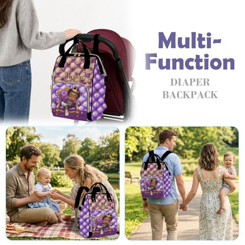 Custom Diaper Bag with Name,Personalized Diaper Bag Backpack &Insulated Water Bottle Mother Gift,Custom Monogram Baby Travel Bag Nursing Diaper Mommy Backpack with Adjustable Shoulder Straps Nappy Bag - color: Design 22