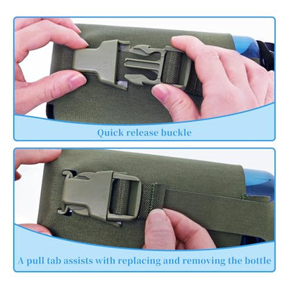 Water Bottle Pouch Molle,Water Bottle Holder with Quick Release Buckle for 32oz Water Bottle,Water Bottle Carrier for Backpack Belt Vest - color: RG