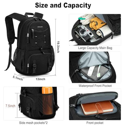 Nerlion Lightweight Foldable 35L Hiking Backpack Travel Backpack for Men Women Camping Waterproof Outdoor Hiking Daypack Backpack Black - color: Black
