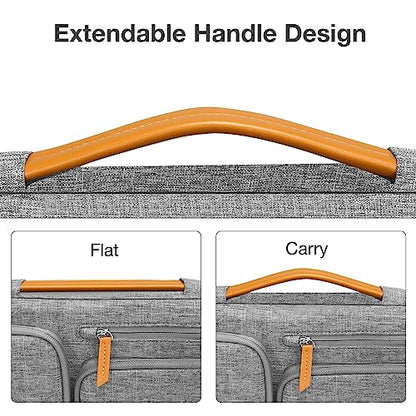 MOSISO 360 Protective Laptop Case 16 inch, 15-15.6 inch Laptop Sleeve Compatible with MacBook Pro 16, HP Acer Dell Lenovo ASUS, Side Open Carrying Case with 4 Zipper Pockets&Handle, Gray - color: Gray, size: 16 inch