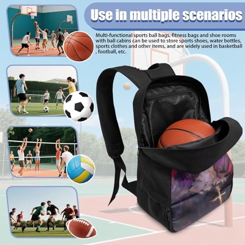 Basketball Backpack With Separate Ball Compartment And Shoes Fit Basketball Volleyball Football - color: Nun