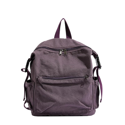 MaxxCloud Canvas Backpack-Adjustable Shoulder Straps,Unisex Mini Laptop Backpack for Work&Travel,Casual Daypack (Purple) - color: Purple