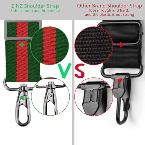 ZINZ 79 inch Shoulder Strap, Extra-thick Fixed Cushion Pad and Dual Clasps Universal Replacement Strap with Metal Swivel Hooks for Laptop Bags, Luggage Bags, Camera, Crossbody(Stripes-GrWGr) - color: Stripes-grwgr
