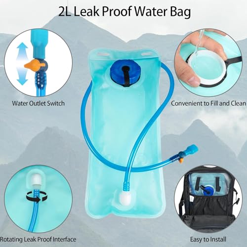 WOLT Hydration Backpack 18L Hiking Water Backpack with 2L Water Bladder for Men Women, Hydration Pack for Running Cycling Biking and Climbing - color: Black