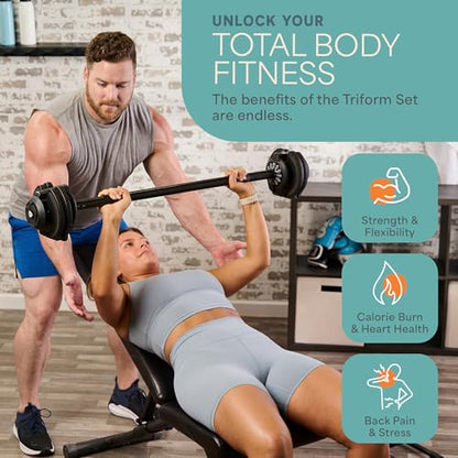 LifePro Adjustable Dumbbells Set – Quick-Adjust Space-Saving Weights with Anti-Slip Handle for Home Gym Strength Training - color: 43lb Single 3in1